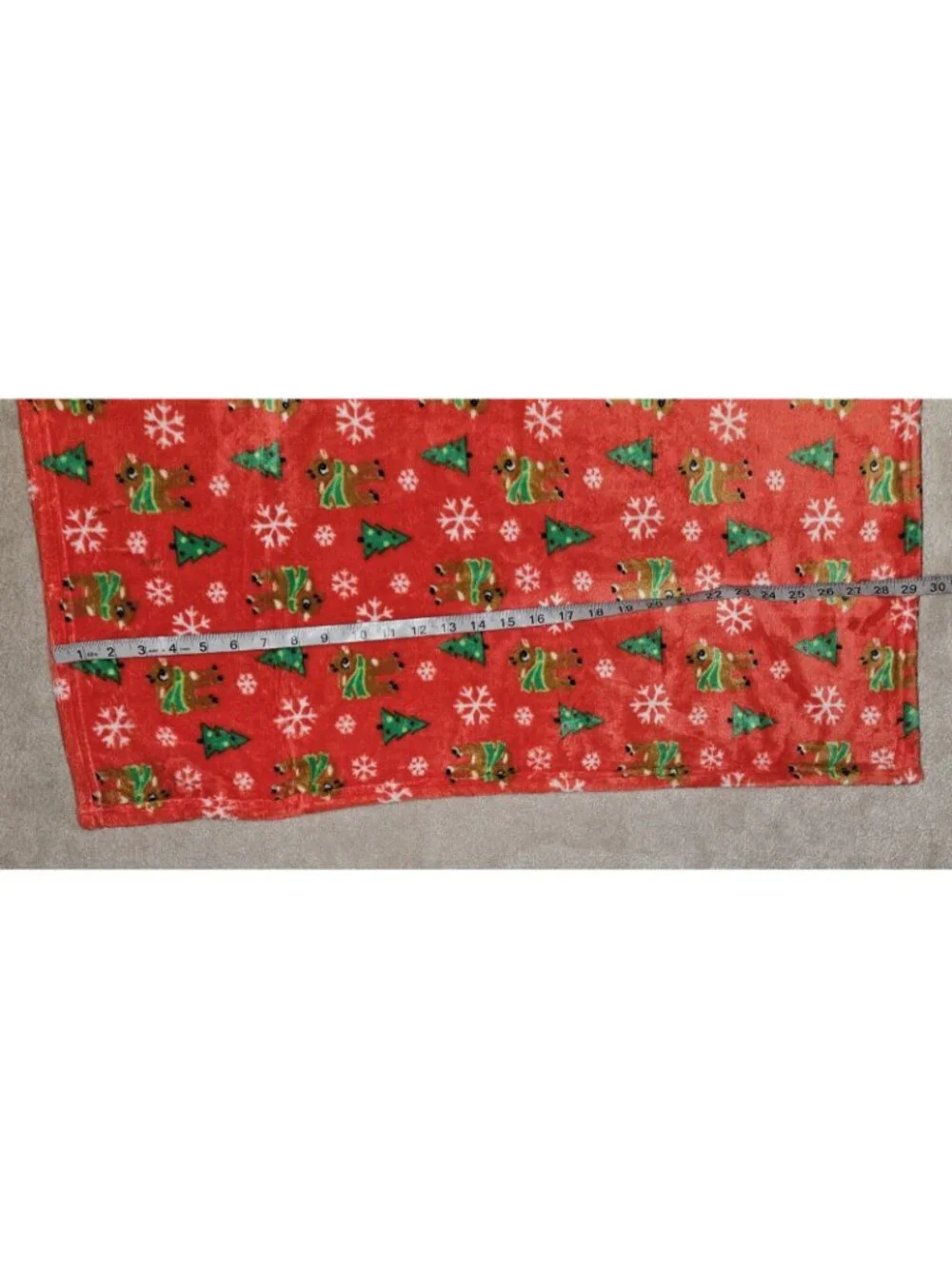 Rudolph Red Nosed Reindeer Fleece Baby Blanket 30x34 Christmas Trees Snowflakes